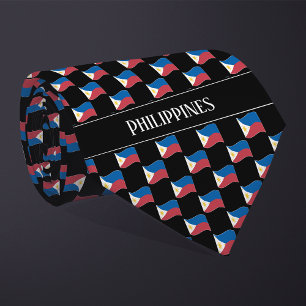 Flaggenmuster der Wavy Philippines Krawatte