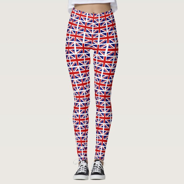 Flaggenmuster Yoga oder Workout des britischen Leggings (Vorderseite)