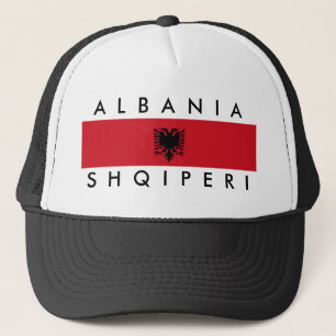 Flaggennations-Symbolname Albanien-Landes langer Truckerkappe