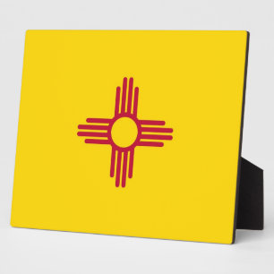 Flaggenplakette des Bundesstaates New Mexico Fotoplatte