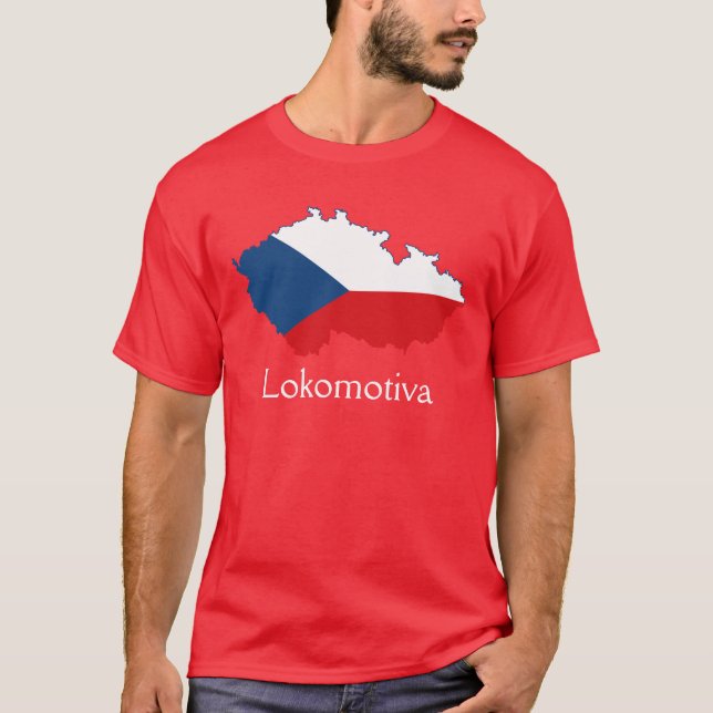 Flaggenplan der Tschechischen Republik Lokomotiva  T-Shirt (Vorderseite)