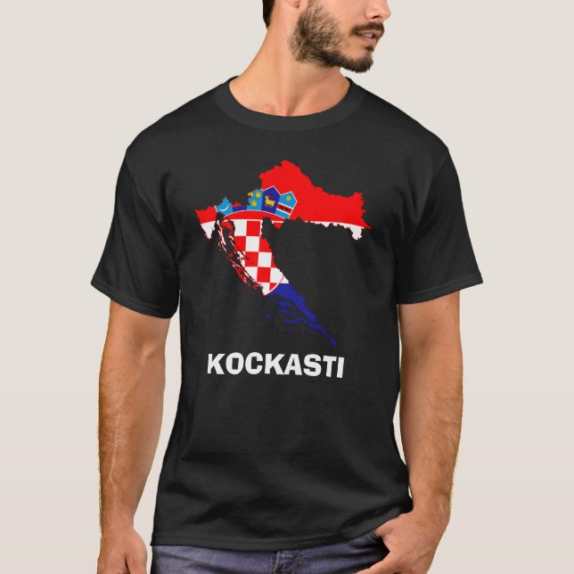 Flaggenplan des kroatischen T - Shirt Kockasti (Vorderseite)