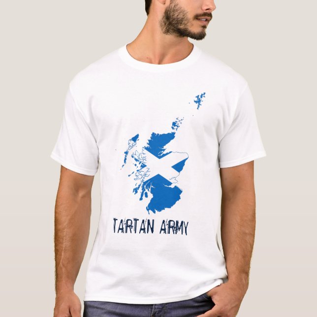 Flaggenplan des T - Shirt der Tartan Army in Schot (Vorderseite)