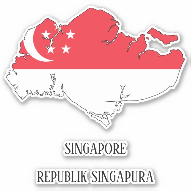 Flaggenplan Singapurs Aufkleber (Vorderseite)