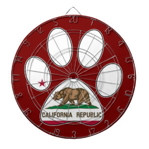 Flaggenplatine aus Kalifornien Dartscheibe