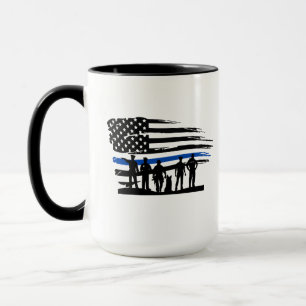 Flaggenpolizei mit dünner blauer Linie Tasse