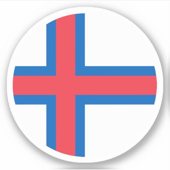 Flaggenrundkleber der Färöer Aufkleber (Vorderseite)