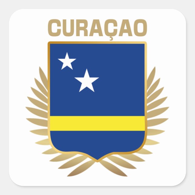 Flaggenschild Curacao Quadratischer Aufkleber (Vorderseite)