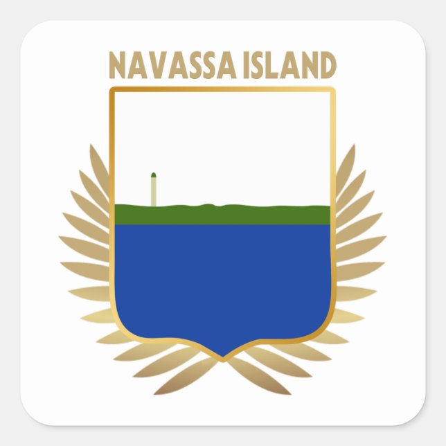 Flaggenschild der Navassa Quadratischer Aufkleber (Vorderseite)