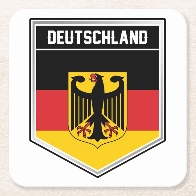 Flaggenschild Deutschland Rechteckiger Pappuntersetzer (Vorderseite)