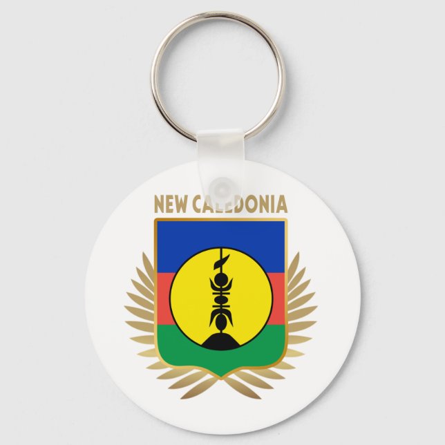 Flaggenschild für Neukaledonien Schlüsselanhänger (Vorderseite)