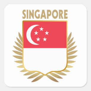 Flaggenschild Singapurs Quadratischer Aufkleber