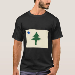 Flaggenstaat Maine 1901 Maine State Flag E Tree St T-Shirt