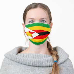 Flaggenstaat Simbabwes Mund-Nasen-Maske Aus Stoff