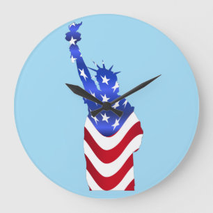 Flaggenstatue der USA - Akrylenuhr Große Wanduhr