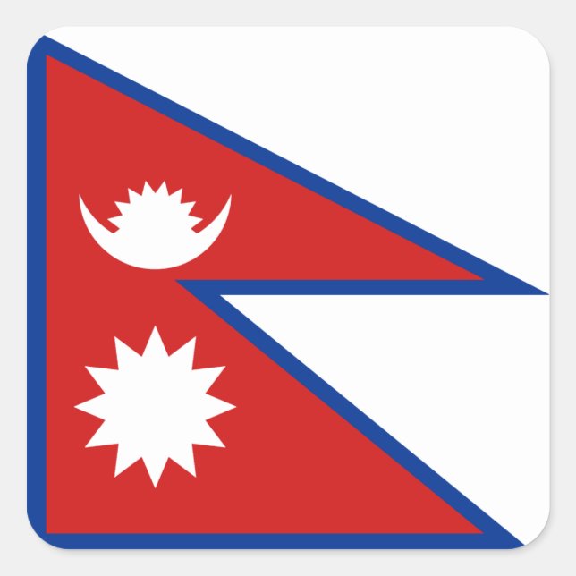 Flaggensticker für Nepal Quadratischer Aufkleber (Vorderseite)