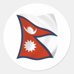 Flaggensticker für Nepal Runder Aufkleber