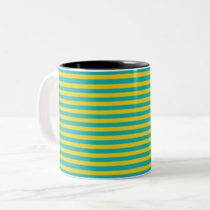 Flaggenstreifen aus Kasachstan mit kursiven Symbol Zweifarbige Tasse