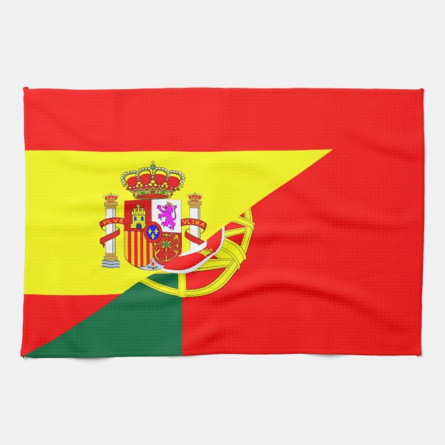 Flaggensymbol Nachbarländer Spaniens Portugal Handtuch (Horizontal)