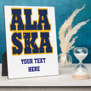 Flaggentext des Alaskan-Staates Fotoplatte