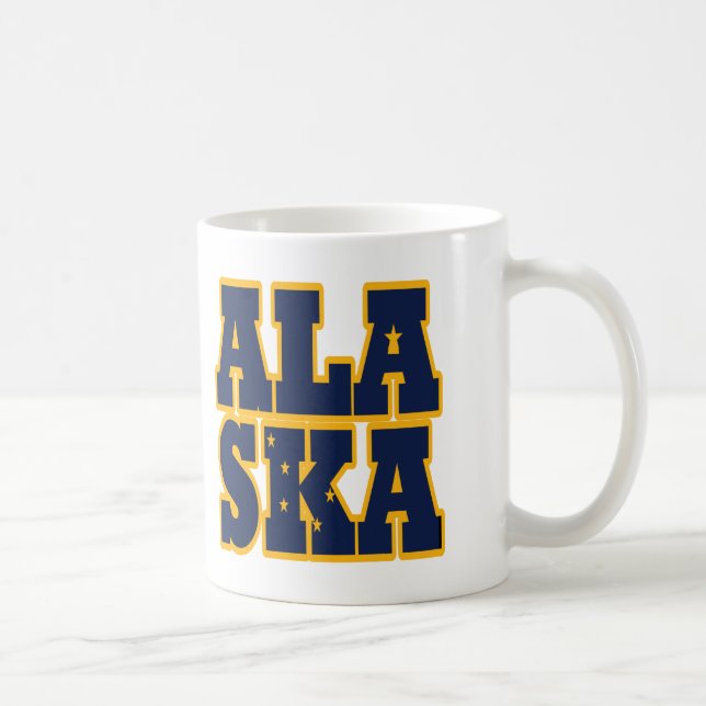 Flaggentext des Alaskan-Staates Kaffeetasse (Rechts)