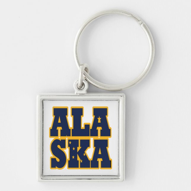 Flaggentext des Alaskan-Staates Schlüsselanhänger (Vorne)
