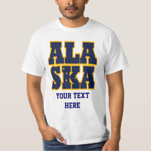 Flaggentext des Alaskan-Staates T-Shirt