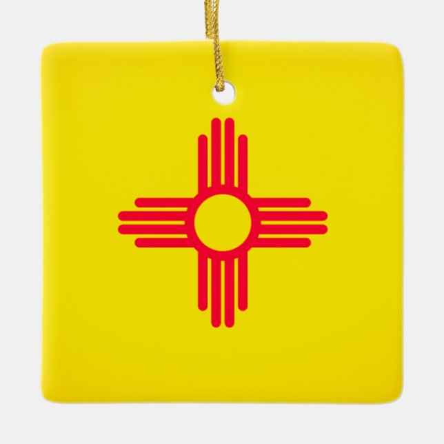 Flaggenverzierung des Staates New Mexiko Keramikornament (Vorderseite)