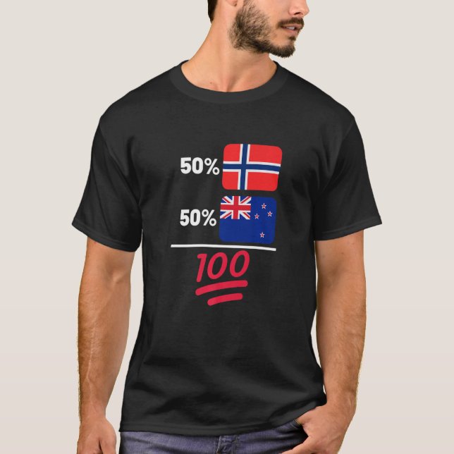 Flaggenvorstufe "Norwegisch plus Neuseeländer Mix" T-Shirt (Vorderseite)