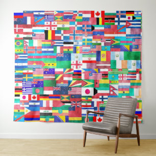 Flaggenwelt Wandteppich