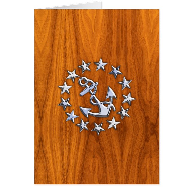 Flaggenzeichen der Yacht auf Nautical Teak Wood Pr (Vorne)