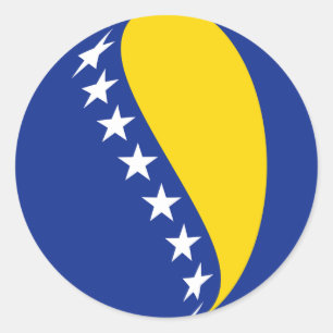 Flaggenzeichen für Bosnien und Herzegowina Runder Aufkleber