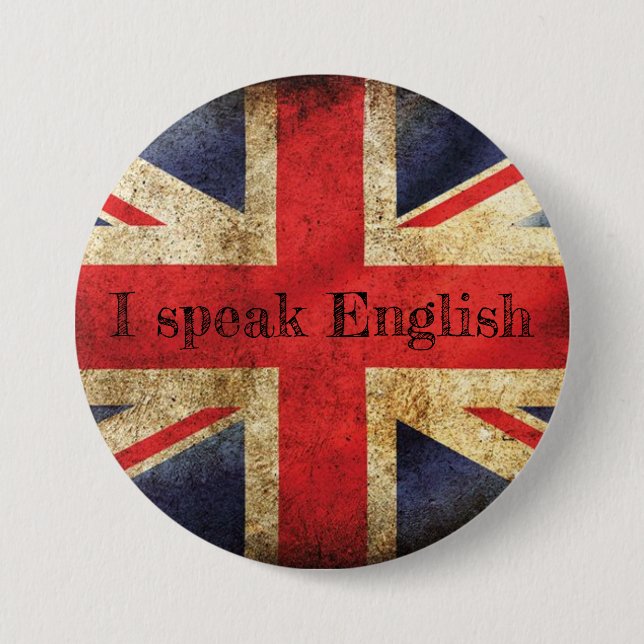 Flaggschiff I speak English Button (Vorderseite)