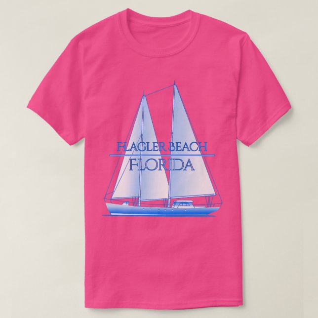 Flagler Beach Florida Küste Nautical Sailing Sai T-Shirt (Design vorne)