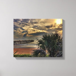 Flagler Beach Pier auf der Leinwand. Leinwanddruck