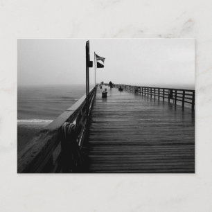 Flagler Beach Pier Schwarz-Weiß-Fotografie Postkarte