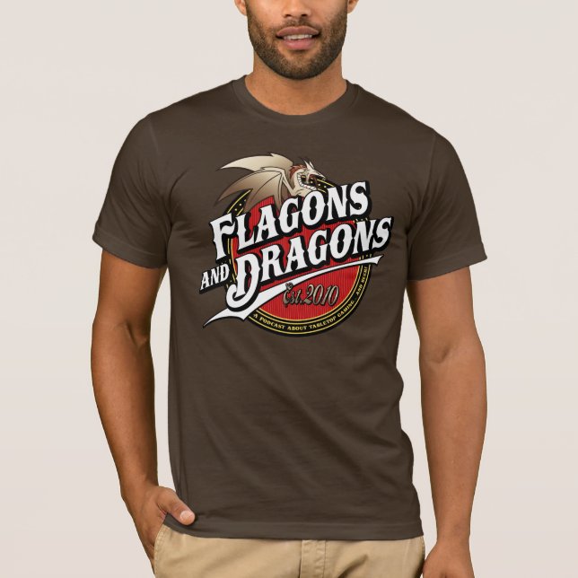Flagons und Logo Drachenpodcast-Est.2010 T-Shirt (Vorderseite)