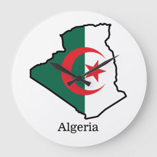 Flags and countries Algeria Große Wanduhr