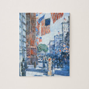 Flags Fifth Avenue by Childe Hassam, Vintag Art Puzzle