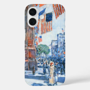 Flags Fifth Avenue von Childe Hassam, Vintage Art iPhone 16 Hülle