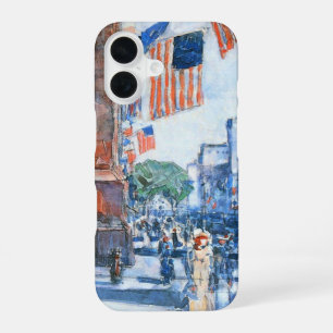 Flags Fifth Avenue von Childe Hassam, Vintage Art iPhone 16 Hülle