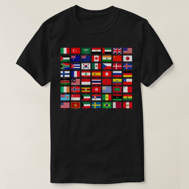 Flags of the Countries of the World Graphic Cool D T-Shirt (Design vorne)