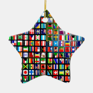 Flags of the world keramik ornament