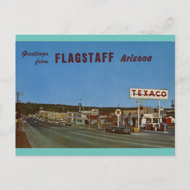 FLAGSTAFF ARIZONA AUF DER US-HWY 66  POSTKARTE (Vorderseite)