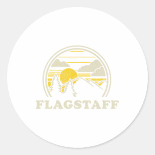 Flagstaff Arizona Az T-Shirt Vintage Wandern Mount Runder Aufkleber