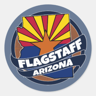 Flagstaff Arizona-Fahne platzte runde Aufkleber