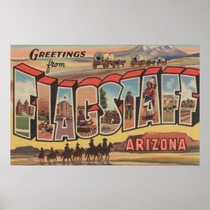 Flagstaff, Arizona - Large Letter Scenes Poster