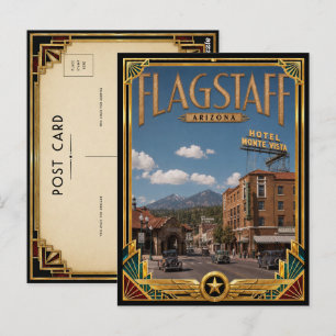 Flagstaff Arizona Vintage Art Deco Golden Age Postkarte