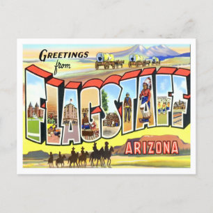 Flagstaff, Arizona Vintage Große Buchstaben Postka Postkarte
