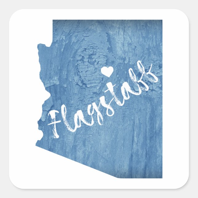Flagstaff Arizona Wood Grain Quadratischer Aufkleber (Vorderseite)